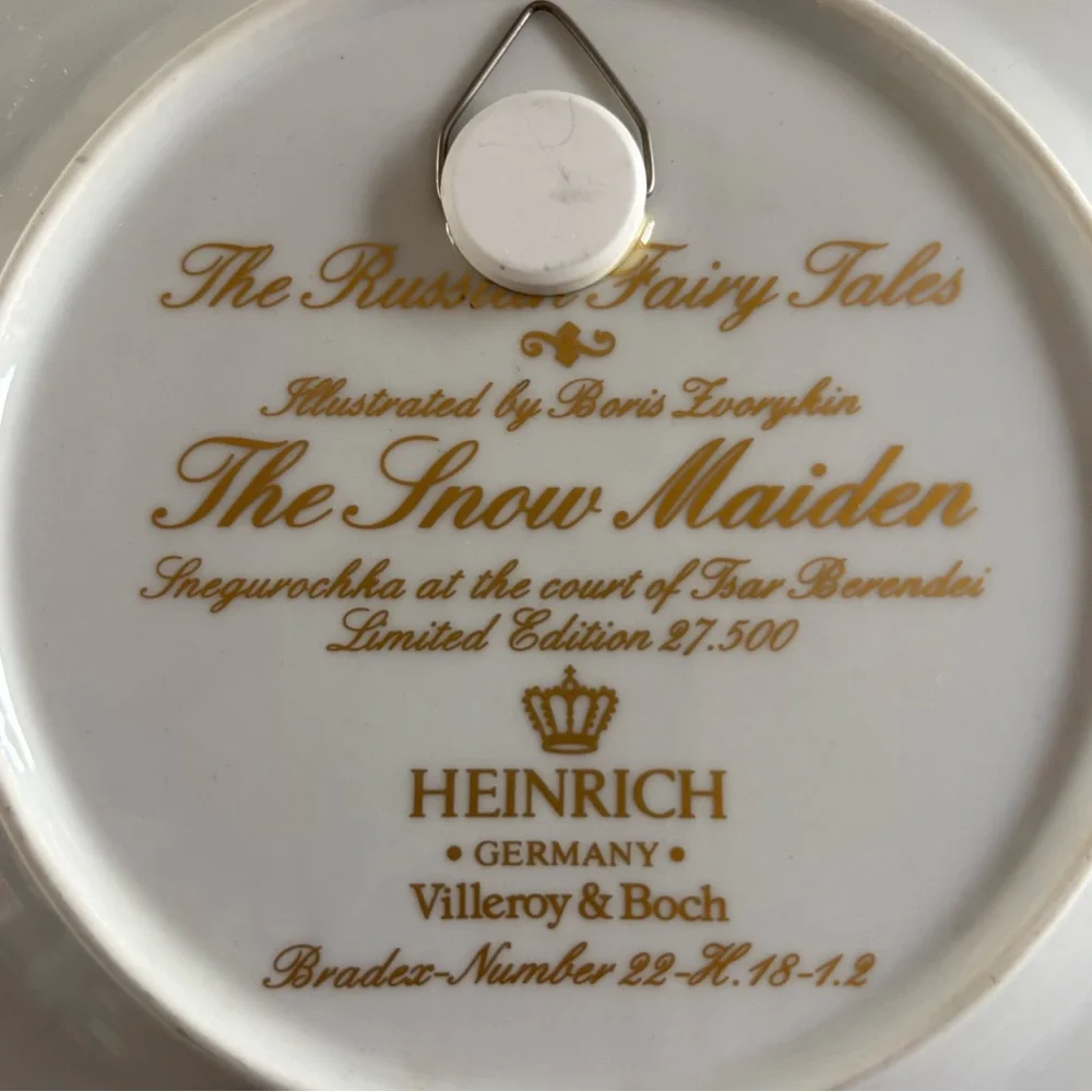 The Snow Maiden, Villeroy & Boch Heinrich Collector Plate – Russian Fairy Tales